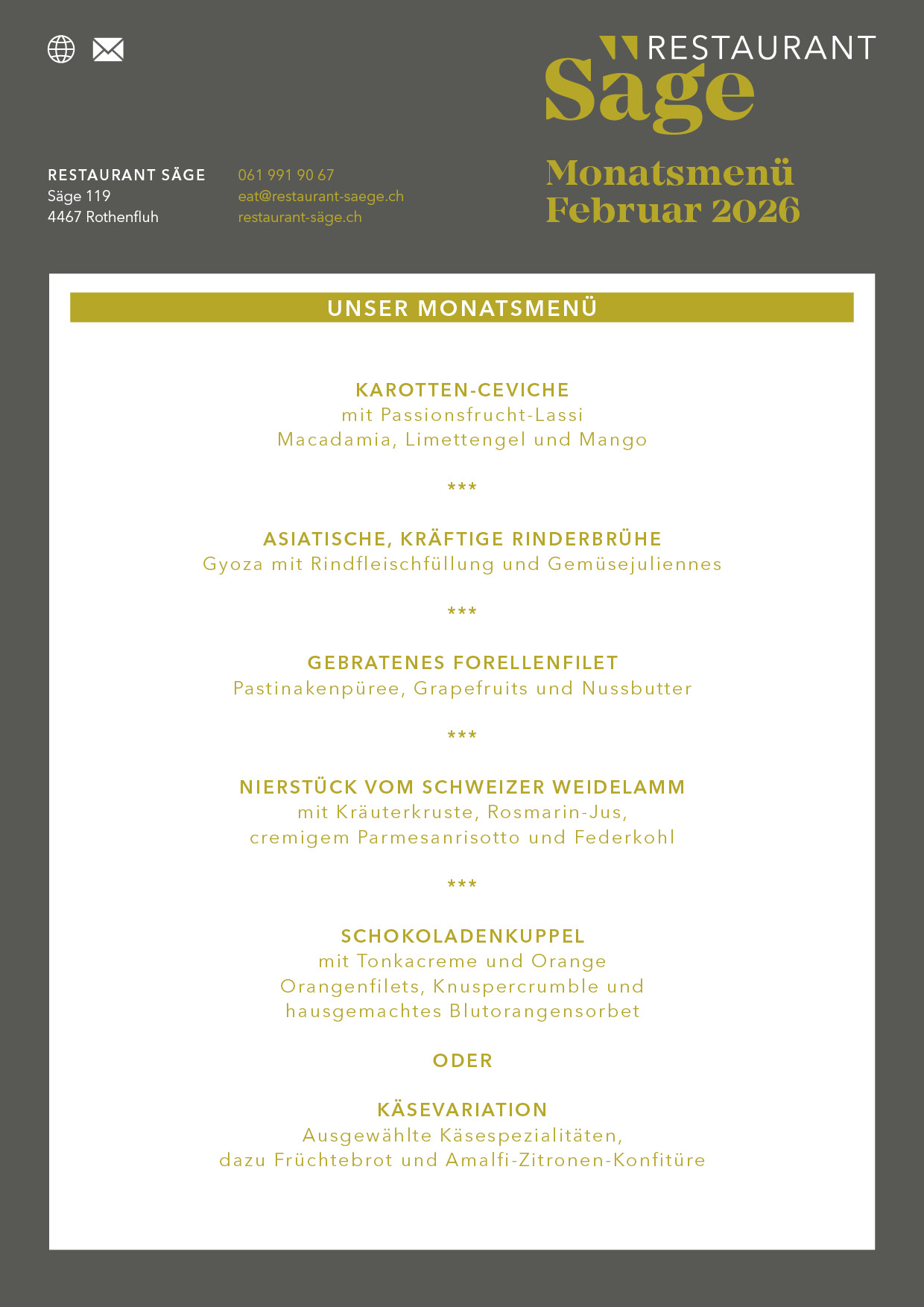 Restaurant Saege Februar 26